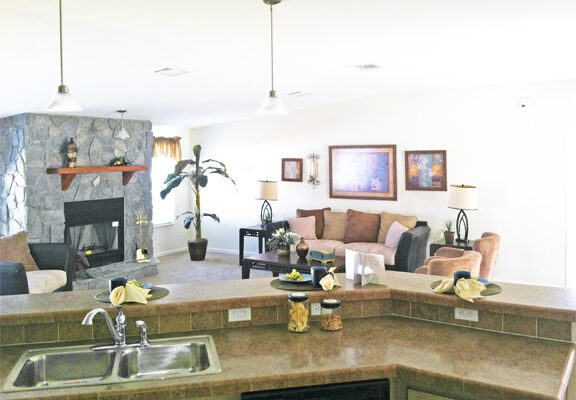 Living room with fire place